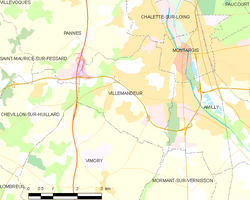Map commune FR insee code 45338